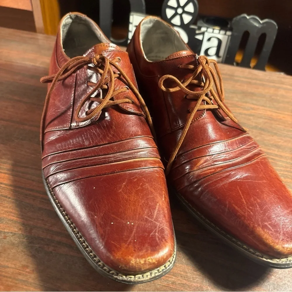 Stacy Adams Rich Brown Leather Oxfords